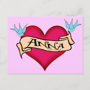 Anna - Custom Heart Tattoo T-shirts & Gifts Postcard