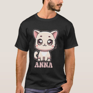 Anna Cute Kitty Cat Design for Girls Name Anna T-Shirt