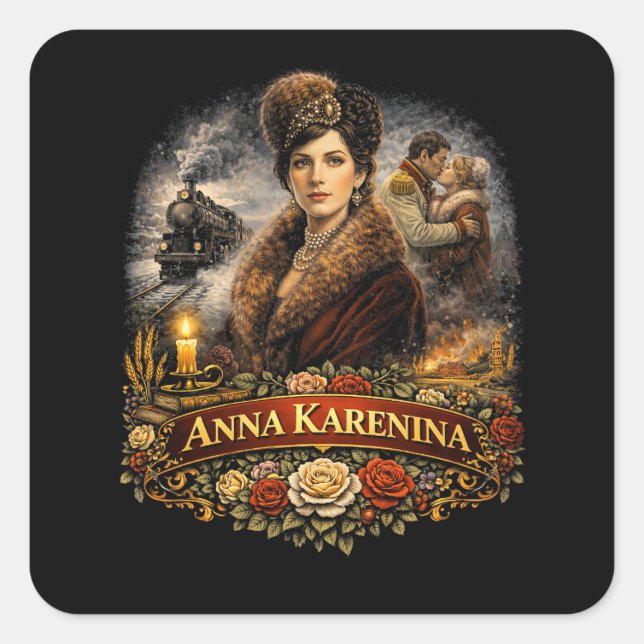 Anna Karenina Square Sticker (Front)
