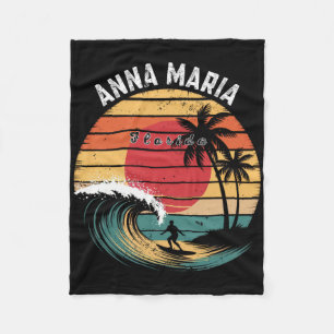 Anna Maria Beach Florida Beach Surfing Fleece Blanket