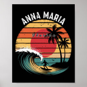 Anna Maria Beach Florida Beach Surfing Poster