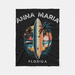 Anna Maria Beach Florida Men Women Surfing  Fleece Blanket