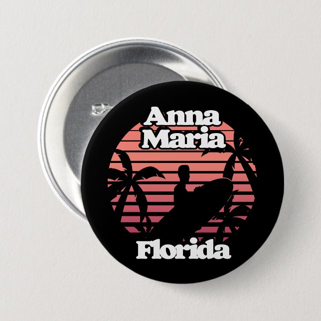 Anna Maria Florida 7.5 Cm Round Badge (Front & Back)