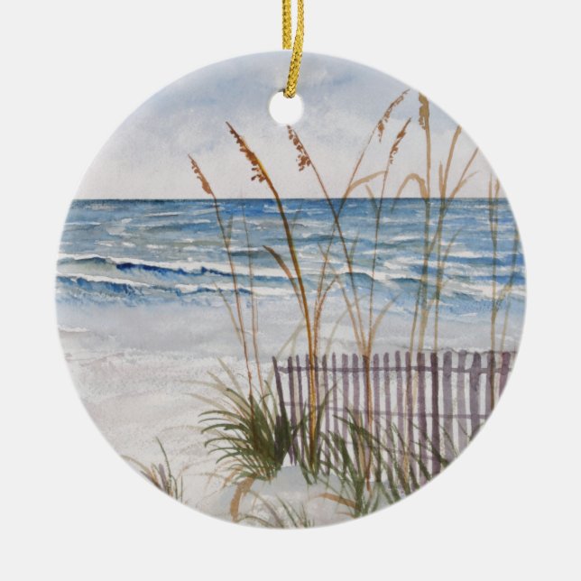 Anna Maria Island Beach Ceramic Tree Decoration (Front)