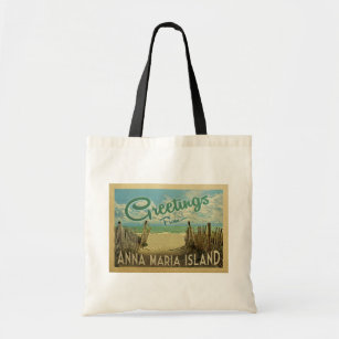 Anna Maria Island Beach Vintage Travel Tote Bag