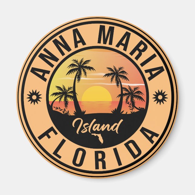 Anna Maria island Florida Beach Retro Souvenir Magnet (Front)