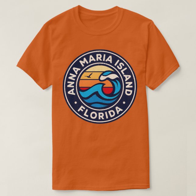Anna Maria Island Florida Fl Nautical Waves TShirt (Design Front)