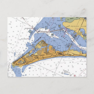 Anna Maria Island Florida Nautical chart Postcard