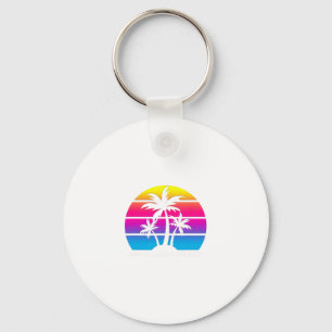 Anna Maria Island Florida Retro Palm Tree Vacation Key Ring