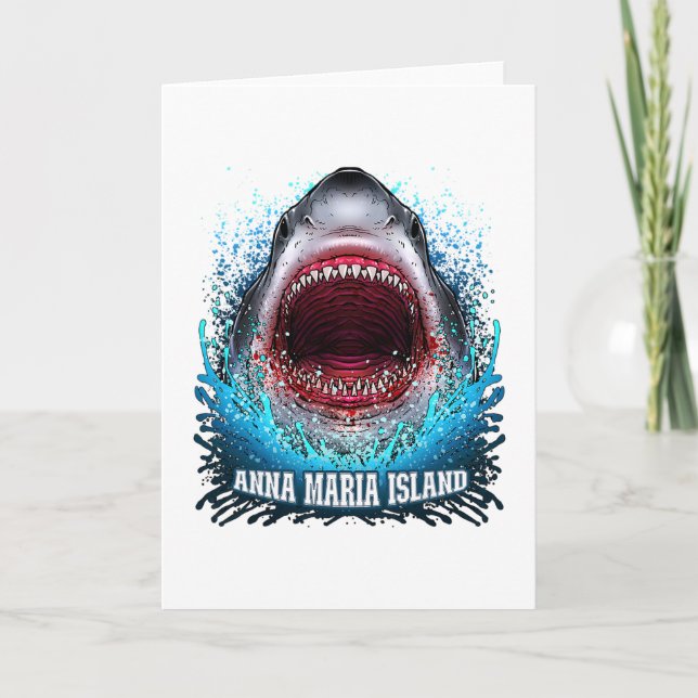 Anna Maria Island Florida Vacation Great White Sha Card (Front)