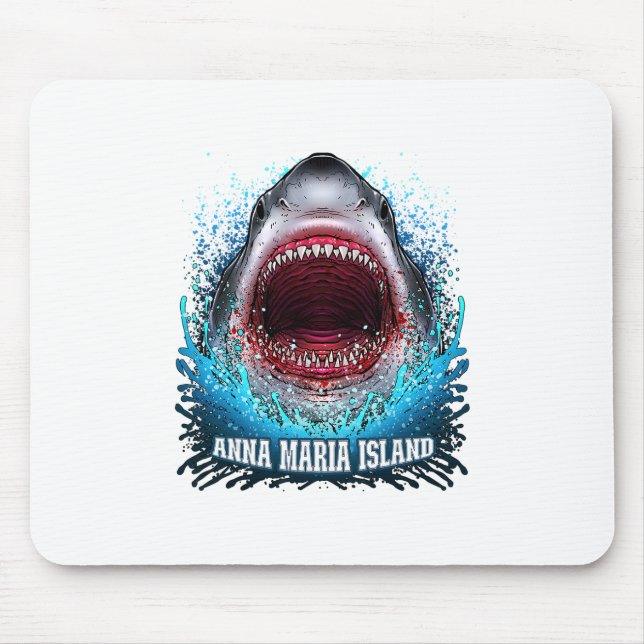 Anna Maria Island Florida Vacation Great White Sha Mouse Pad (Front)