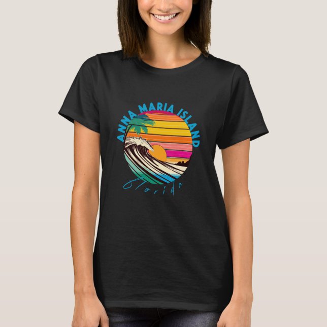Anna Maria Island Retro 1980s Style Beach T-Shirt (Front)