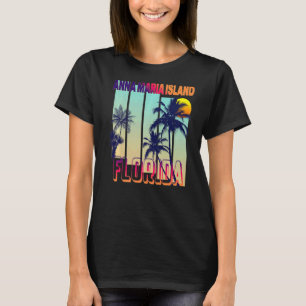 Anna Maria Island Retro Vintage Style Palm Tree Pr T-Shirt