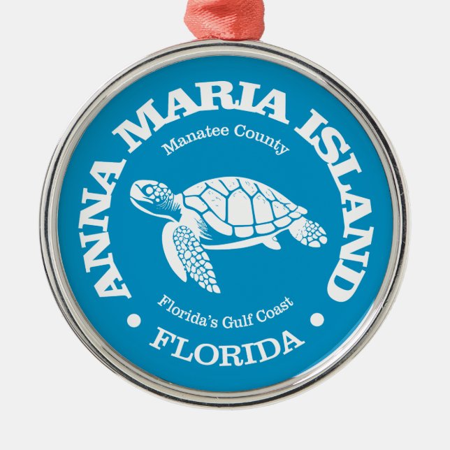Anna Maria Island (sea turtle) Metal Tree Decoration (Front)