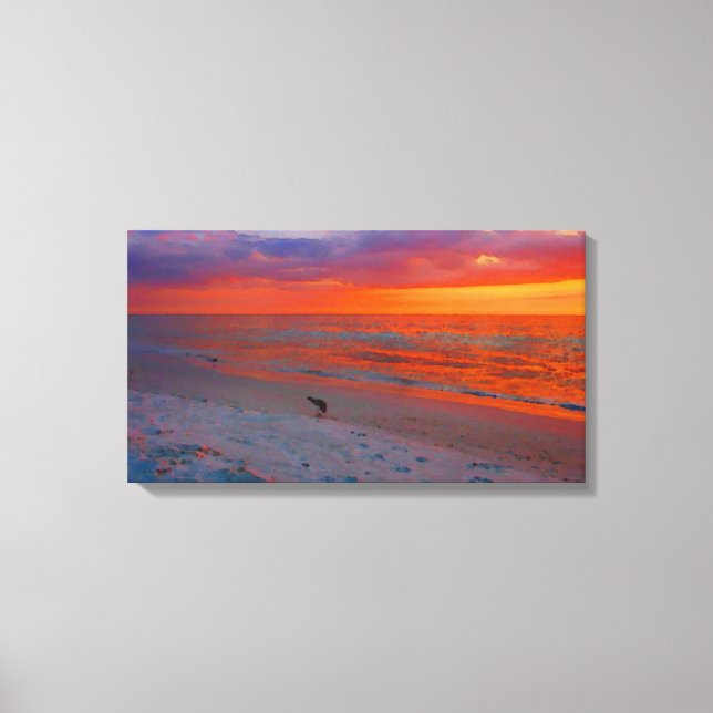Anna Maria Island Sunset Watercolor Canvas Print (Front)