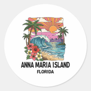 Anna Maria Island Tropical Beach Souvenir Vacation Classic Round Sticker