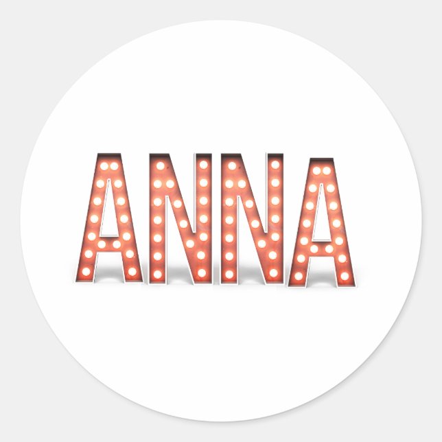 Anna Marquee Lights  Classic Round Sticker (Front)