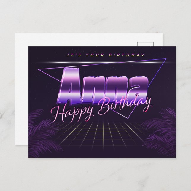 Anna Name First name purla postcard birthday (Front/Back)