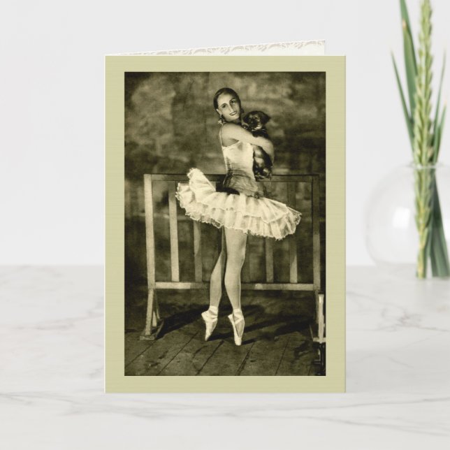 Anna Pavlova Holding Pup Greeting Card (Front)