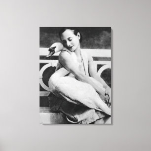 Anna Pavlova with her pet swan Jack, c.1905 Canvas Print