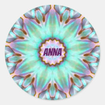 ANNA ~ Personalised Paua Shell Sticker Fractal ~
