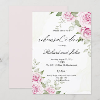 ANNA Rehearsal Dinner Invitation / Soft Pink Rose