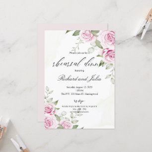 ANNA Rehearsal Dinner Invitation / Soft Pink Rose