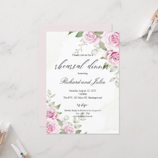 ANNA Rehearsal Dinner Invitation / Soft Pink Rose