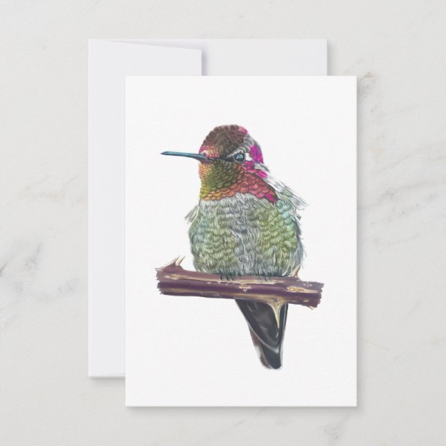 Anna’s Hummingbird Postcard-Style Note Card (Front)