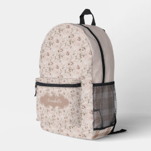 Annabella Vintage Dusty Rose Pink Printed Backpack