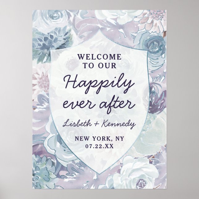 Annabelle Crest Happily Ever After Reception Sign (Front)