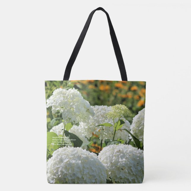 Annabelle Hydrangea Heliopsis False Sunflower Tote Bag (Front)
