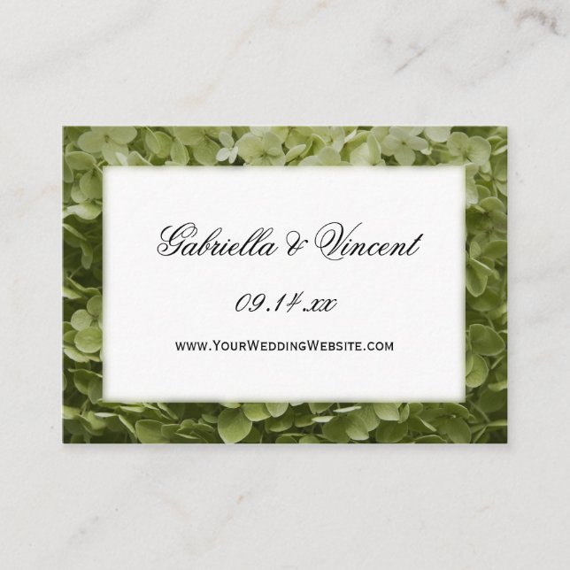 Annabelle Hydrangea Wedding Website Card (Front)