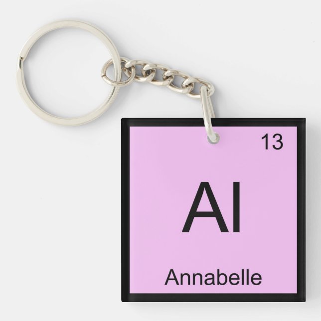 Annabelle Name Chemistry Element Periodic Table Key Ring (Front)