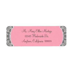 AnnaLiese Damask - Pink and Grey Matching Labels