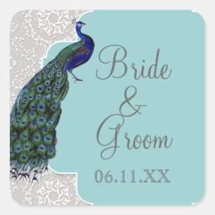 AnnaLiese Peacock Damask - Blue Grey Matching Seal