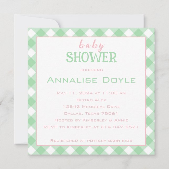 Annalise baby shower invitation (Front)