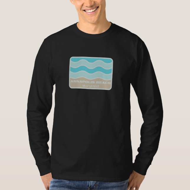 Annapolis Beach Maryland Waves Vacation Souvenir T-Shirt (Front)
