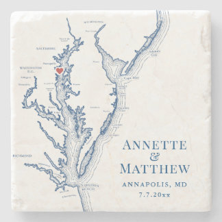 Annapolis Chesapeake Bay Destination Wedding Favou Stone Coaster