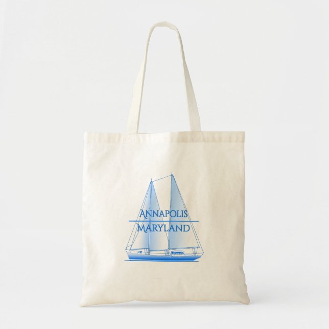 Annapolis Coastal Nautical Sailing Sailor Tote Bag (Front)