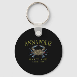 Annapolis Maryland Blue Crab Since 1649 Arched Oli Key Ring