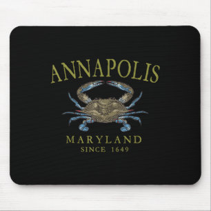 Annapolis Maryland Blue Crab Since 1649 Arched Oli Mouse Pad