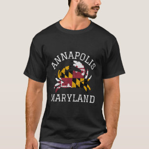 Annapolis Maryland Crab State Flag Home Travel Vin T-Shirt