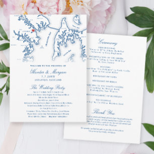 Annapolis Maryland Elegant Wedding Program Programme