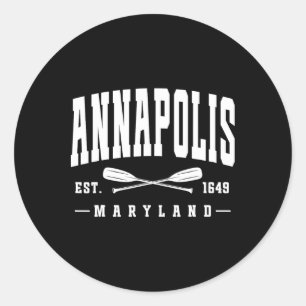 Annapolis Maryland Est. 1649 Crossed Oars Sailing Classic Round Sticker