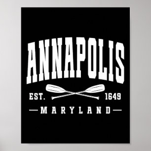 Annapolis Maryland Est. 1649 Crossed Oars Sailing Poster