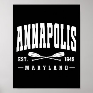 Annapolis Maryland Est. 1649 Crossed Oars Sailing Poster