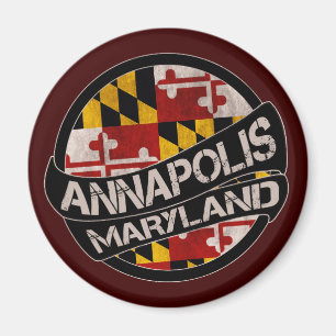 Annapolis Maryland flag grunge magnet