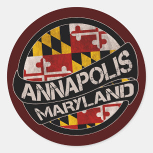 Annapolis Maryland flag grunge stickers
