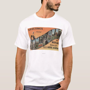 Annapolis, Maryland - Large Letter Scenes T-Shirt